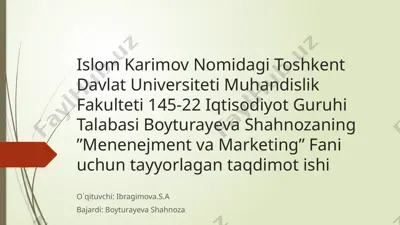 amazon kompaniyasi marketingi va muvaffaqiyatlari — PPTX