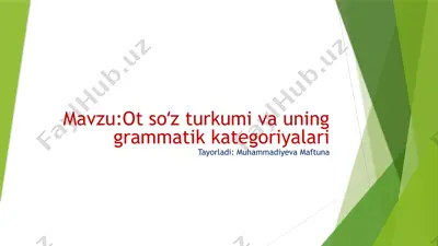 otsoʻzturkumi va uning grammatik kategoriyalari — PPTX