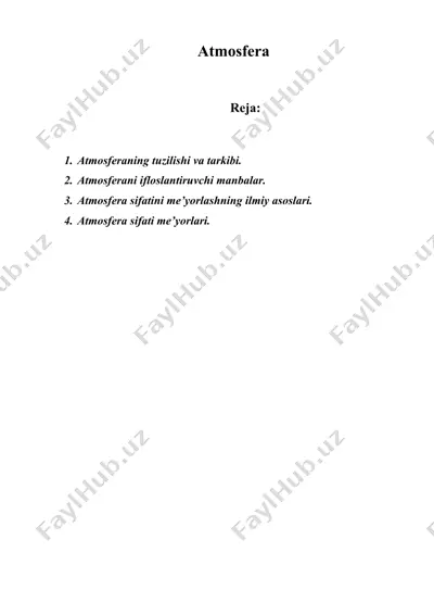 1. litоsfеrа хаqidа tushunchа, uning chеgаrа vа strukturаlаri. 2. tuprоq erоziyasi. 3. qum, bоtqоqlik, еrlаrning rеkultivаtciyasi. — DOC