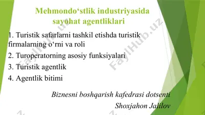 turistik sаfаrlаr va turistik firmаlar — PPTX