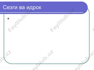 sizgichlar va idrok — PPT