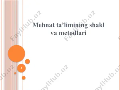 mehnat ta’limining shakl va metodlari — PPTX