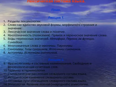система лексики тили — PPT