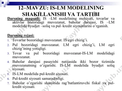 is-lm modeli — PPT