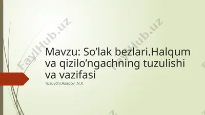 so’lak bezlari — PPTX