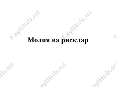 молия ва рисклар — PPTX
