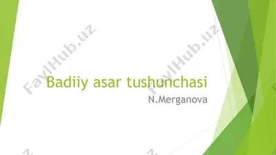 badiiy asar tushunchasi — PPT
