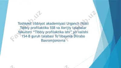 tibbiyprofilaktika ishi rimkalendari — PPTX