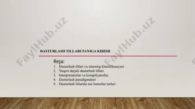 dasturlashtillar — PPTX