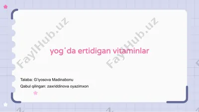 yog'da eriydigan vitaminlar — PPTX