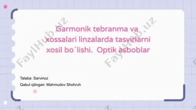 garmonik tebranma va xossalari — PPTX