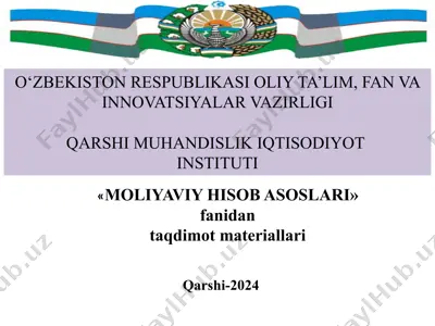 moliyaviy hisob asoslari — PPTX