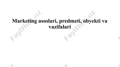 marketing asoslari — PPTX