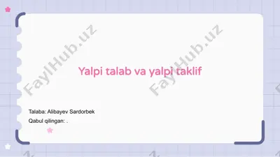 yalpi talab va yalpi taklif — PPTX
