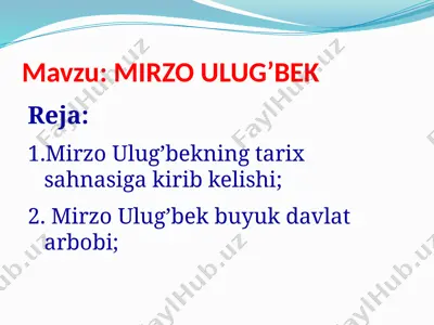 mirzo ulug’bek — PPTX