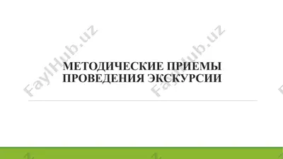 методические приемы проведения экскурсии — PPTX