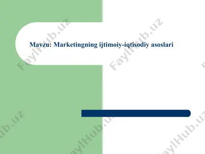 marketingning ijtimoiy-iqtisodiy asoslari — PPT