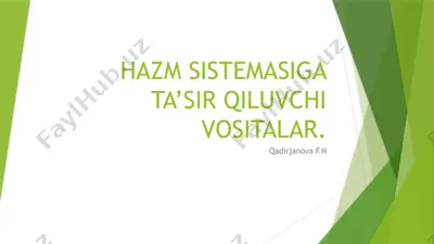 hazm sistemasiga ta’sir qiluvchi vositalar — PPTX