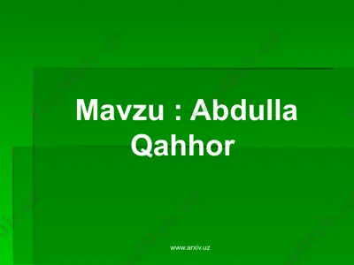 abdulla qahhor — PPTX