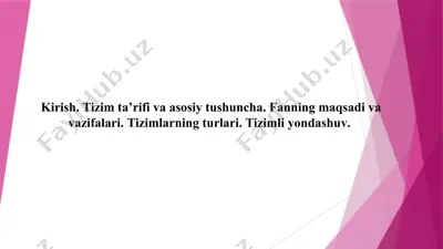 tizimlar va jarayonlar — PPTX