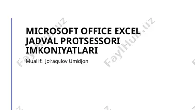microsoft office excel — PPTX