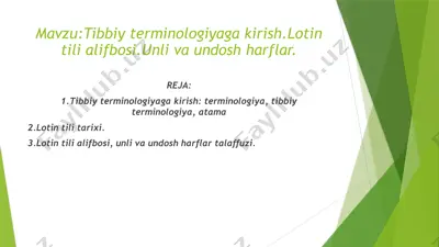 tibbiy terminologiyaga kirish — PPTX