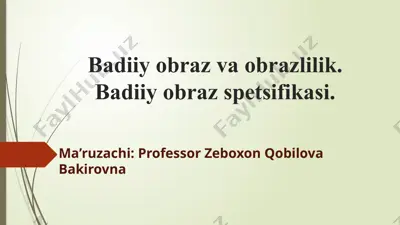 badiiy obraz — PPTX