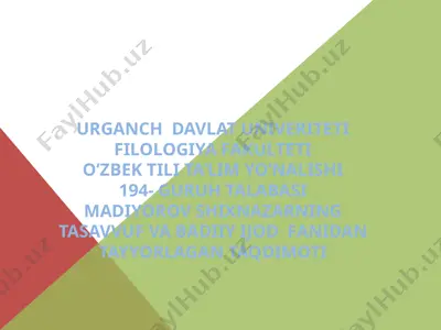 islomning asosiy ruknlari va tasavvufyo'llari — PPTX