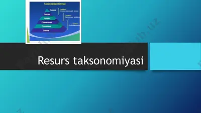 resurs taksonomiyasi — PPTX