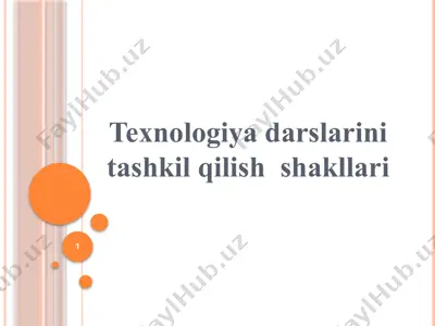 texnologiyadarslarini tashkil qilish shakllari — PPTX