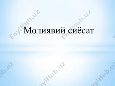 молиявий сиёсат — PPTX