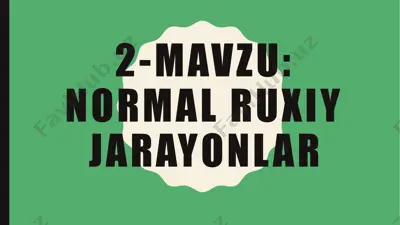 ruhiy va sezgisel jarayonlar — PPTX