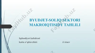 byudjet-soliq sektori makroiqtisodiy tahlili — PPTX