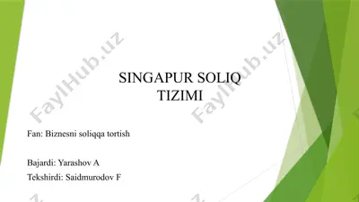 singapur soliq tizimi — PPTX