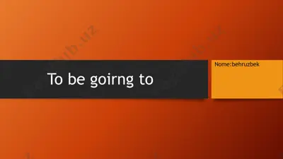 "to be going to" — PPTX