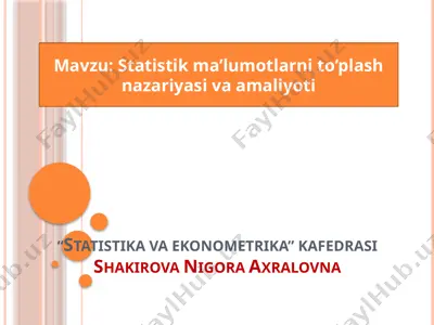statistik va ekonometrika — PPTX