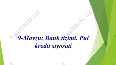 bank tizimi. pul kredit siyosati — PPTX