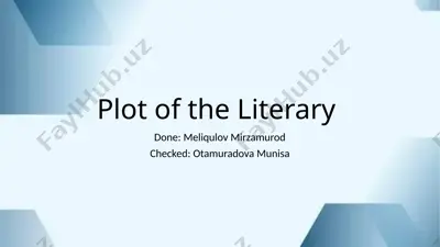 plot of the literary — PPTX