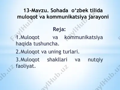muloqot va kommunikatsiya — PPTX