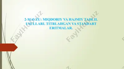 miqdoriy va hajmiy tahlil usullari — PPTX