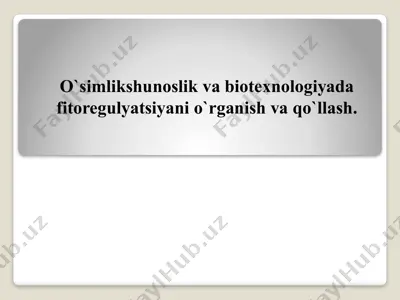 fitogormonlar — PPTX