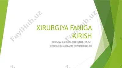 xirurgiya faniga kirish — PPTX