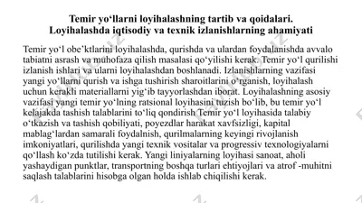 temiryo‘l loyihasi — PPTX
