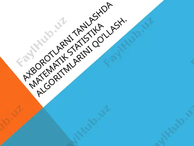 matematik statistika algoritmlari — PPTX