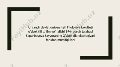 o’zbek shevalarining o’rganilish tarixi — PPTX