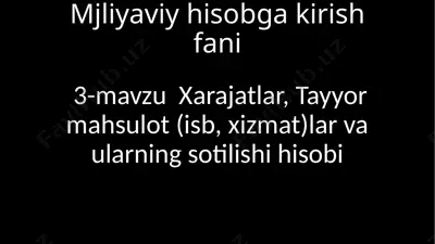 mjliyaviy hisobgakirish fani — PPTX