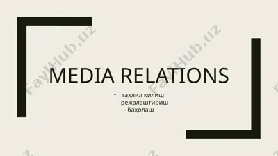 media relations — PPTX