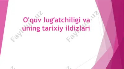 o'quvlugʻatchiligi vauning tarixiy ildizlari — PPTX