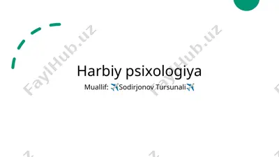 harbiy psixologiya — PPTX