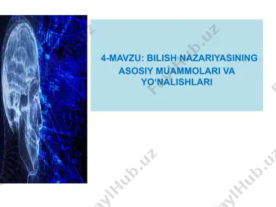 bilish nazariyasining asosiy muammolari va yo'nalishlari — PPTX